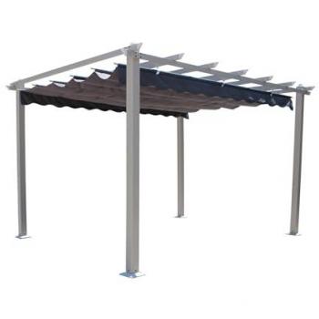 Giordanoshop Pergola 3x4 m in alluminio tortora telo grigio
