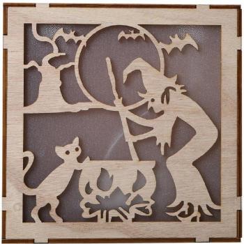 Wooden Hollow Pumpkin Haunted House LED Lights Decoration