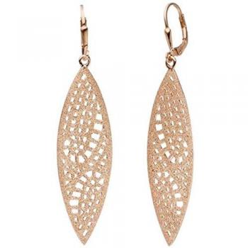 Jobo Damen Ohrhänger 925 Sterling Silber rotgold vergoldet matt