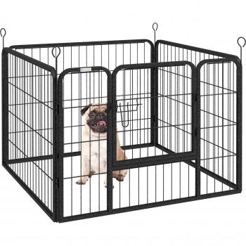 PawHut Box per Cani, Metallo Portatile 82x82x60cm Grigio
