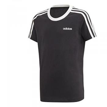 Adidas 3 Stripe T-Shirt Junior Girls Unisex Black/White Age 13-14