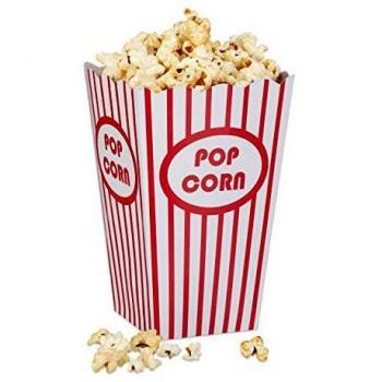 Box Popcorn Party – 48 Pezzi – Colore Rosso e Bianco – Relaxdays