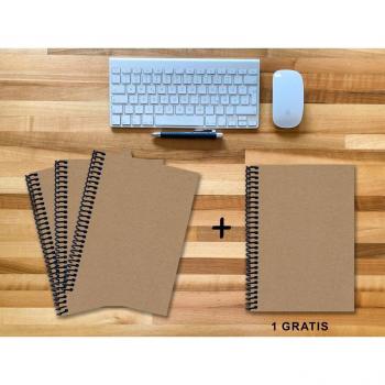E & Z A4 Heft + Block Set – 80 Luxus‑Seiten MUSKAT, 3+1 gratis, kariert 5×5 mm