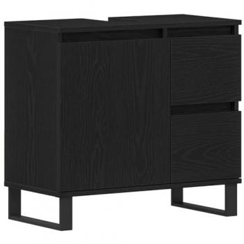 Mobile lavandino vitaXL nero rovere 65x33x60 cm multistrato