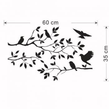 Vinyle Autocollants Oiseaux sur Arbre
