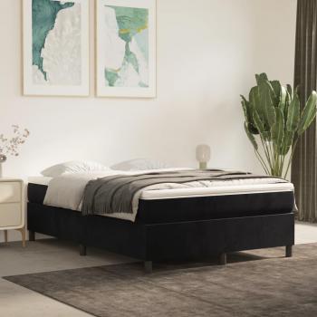 Estructura de cama de muelles con colchón negro 140x200 cm en terciopelo