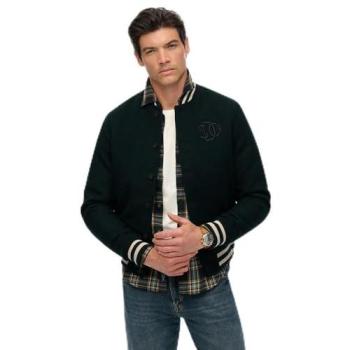 Blouson Varsity Monogram en Laine Superdry Vert L