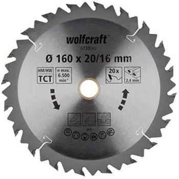 Lame Wolfcraft de 160 mm avec alésage de 20 mm et 20 dents