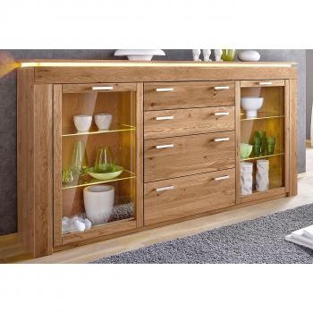 VOGL Highboard 222 cm – Wildeiche Teilmassiv, Farbe Braun