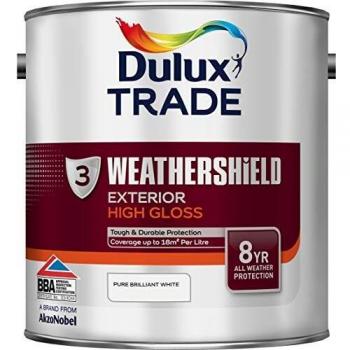 Dulux Trade Weathershield Gloss 2.5L Paint Pure Brilliant White