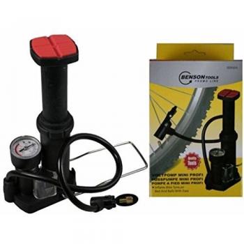 Mini Fußpumpe für Fahrräder, 0-12 bar, mit Manometer