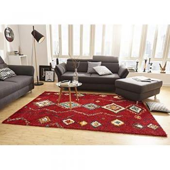 Deep Pile Velvet Rug, Red – 120 × 170 cm