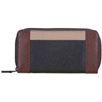 Mywalit 19 cm Zip Around Purse Wallet II in Brown Leather