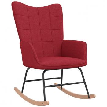 Sedia a Dondolo in Tessuto Rosso