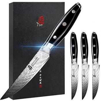 Professional German G10 Steak Knife Set – 4 Pieces, Black Hawk Series