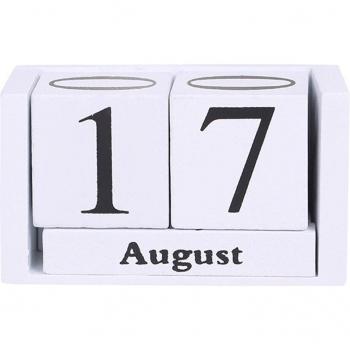 Bloques de calendario perpetuo de madera para escritorio