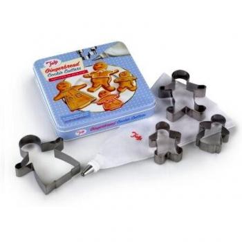 Heritage Gingerbread Cookie Cutter Bundle – Tin, Icing Bag, Nozzle