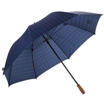 EuroSCHIRM® Partnerschirm birdiepal® classic, Karodesign, Regenschirm für Zwei mit Nussbaumgriff