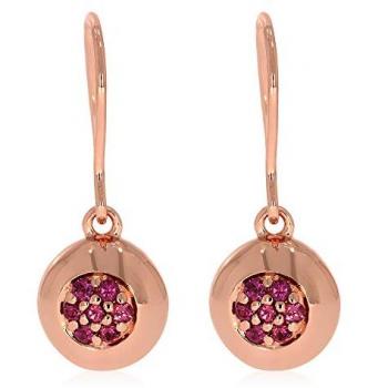 XEN 925 Sterling Silber Ohrringe – Rosévergoldte Rhodolite (0,31 ct)