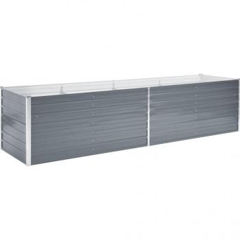 Jardinière en acier galvanisé pour plantes 320 x 80 x 77 cm gris