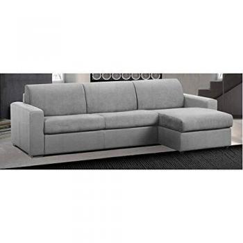 Canapé d'angle réversible Inside75 Express Master Couchage 160 cm Matelas 18 cm Polyuréthane Gris