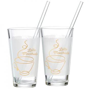 Ritzenhoff & Breker Coffee‑Set – 2 Gläser, 2 Trinkhalme, 350 ml pro Glas
