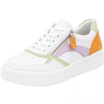 REMONTE Sneaker Verde Pastello Sambuca Arancione Scuro e Bianco