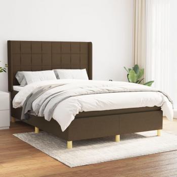 Boxspringbett vidaXL Dunkelbraun 140x200 cm mit Matratze