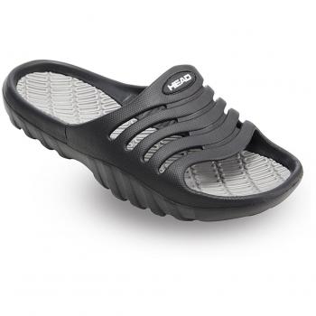 Head Slipper Gill Man, Chanclas Hombre, Negro/Gris