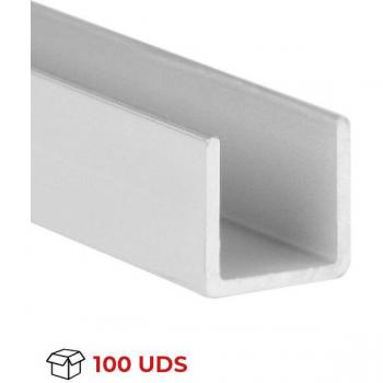 Profilo a U in alluminio 1 m, finitura anodizzata opaca 1515x10 mm