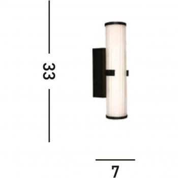 Clear Glass LED Clamp Wall Light – IP44, Black/White Steel
