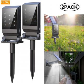 Bright Solar Landscape Spotlights, 11 LEDs Outdoor Lighting