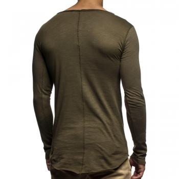 Leif Nelson Maglione Uomo Lino 6302 Cachi Medio