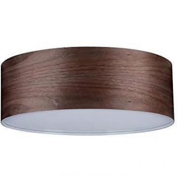 Liska Matte Chrome & Dark Wood Ceiling Light – 60W