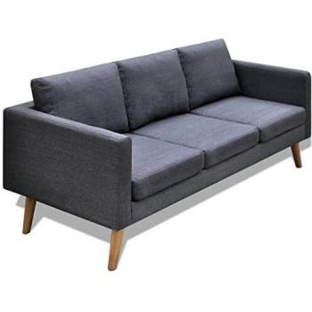 3-Sitzer Stoffsofa Dunkelgrau