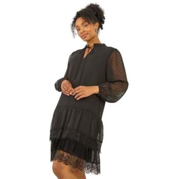 Robes Roman Petite Fringée Noir EU 44 (UK 16)