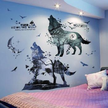 DIY Wolf Forest Nature Wall Decals for Children's Rooms