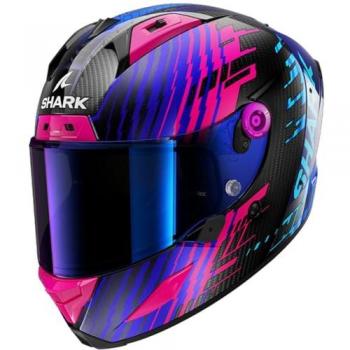 Casco Moto Integrale Shark Aeron Edgy Blu Porpora Taglia L
