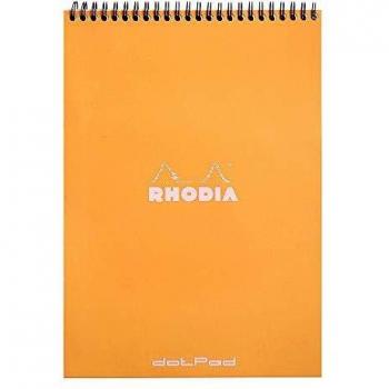 Rhodia Classic Orange A4 Notebook, 80 Dot Grid Sheets, 80g