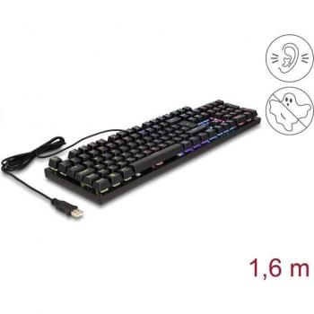 Delock USB Gaming Tastatur mechanisch kabelgebunden 1,6 m RGB schwarz