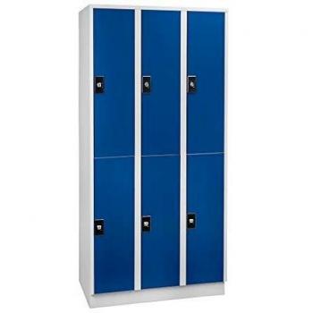 Wolf Armoire à casiers verrouillables 6 casiers 820 mm gris clair/bleu gentiane