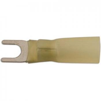 Yellow Heatshrink Fork Terminal 4.0mm Pk 25