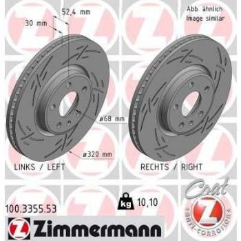 ZIMMERMANN Disque de frein BLACK Z rainuré 100.3355.53 AUDI Q5 (8RB)