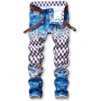 Men's Printed Slim Jeans