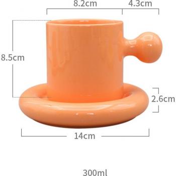 Café et Thé en Céramique 300 ml – Set Soucoupe Mignon