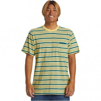 Quiksilver Tee a maniche corte tube M giallo mellow strisce tubo