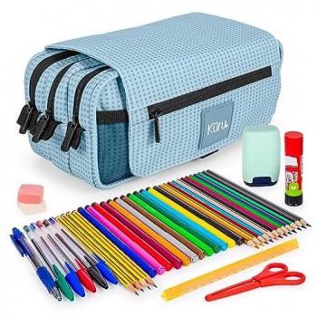 Estuche Kuru 2022 – Triple Crema Escolar Azul