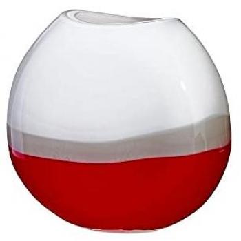Vase Monde I Piccoli en Cristal de Murano Blanc Gris Rouge 18 cm