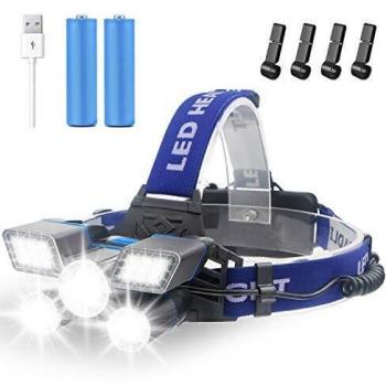 Superheller 18 000 Lumen Stirnlampe für Camping & Angeln – rotwarnend