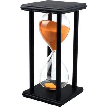 Reloj de arena de 60Min, decoración de madera y arena naranja